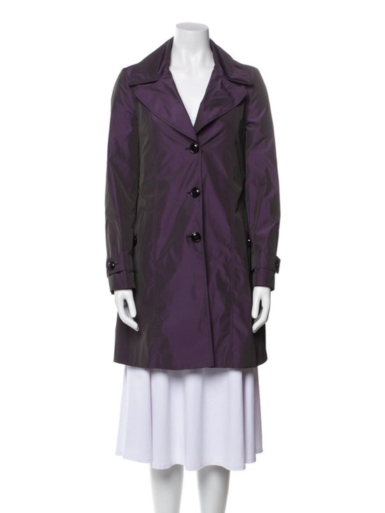 Burberry Jackets & Blazers - Burberry Purple Trench Coat with Plaid Lining